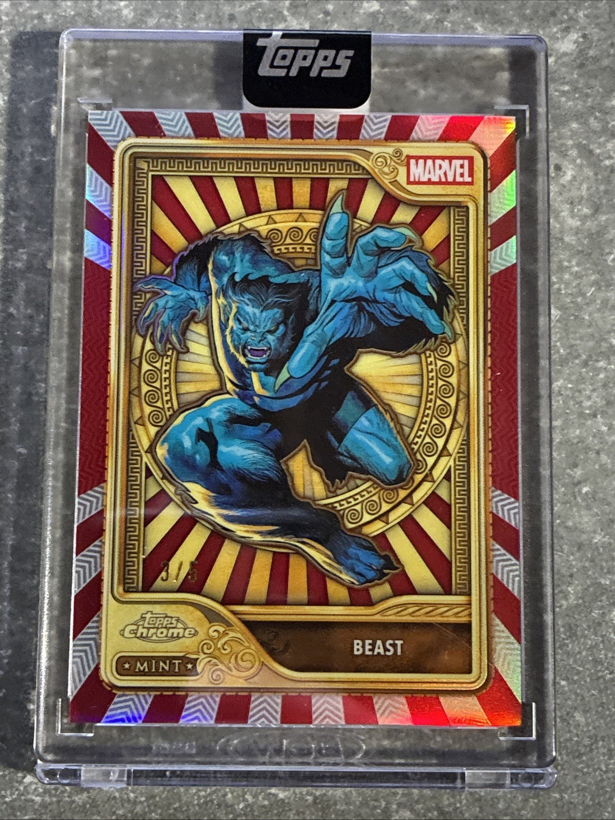 BEAST 2026 Topps Marvel Mint Gold Tier Encased RED REFRACTOR Parallel Sp /5