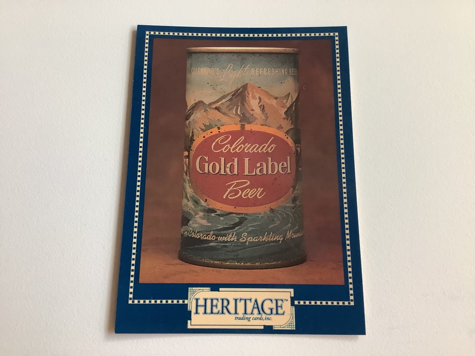 COLORADO GOLD LABEL BEER CAN TRADING CARD HERITAGE AMERICAN PUEBLO, COLORADO