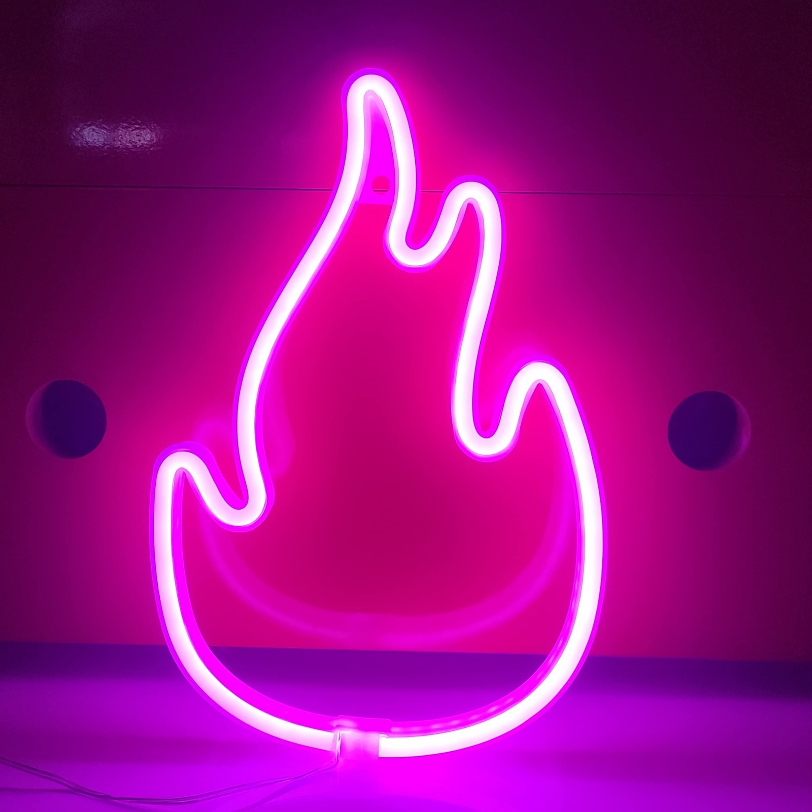JYWJ Flame LED Neon Signs Desktop Wall Decoration Light(Pink) Pink JYWJ Flame LED Neon Signs Desktop Wall Decoration Light(Pink) Pink