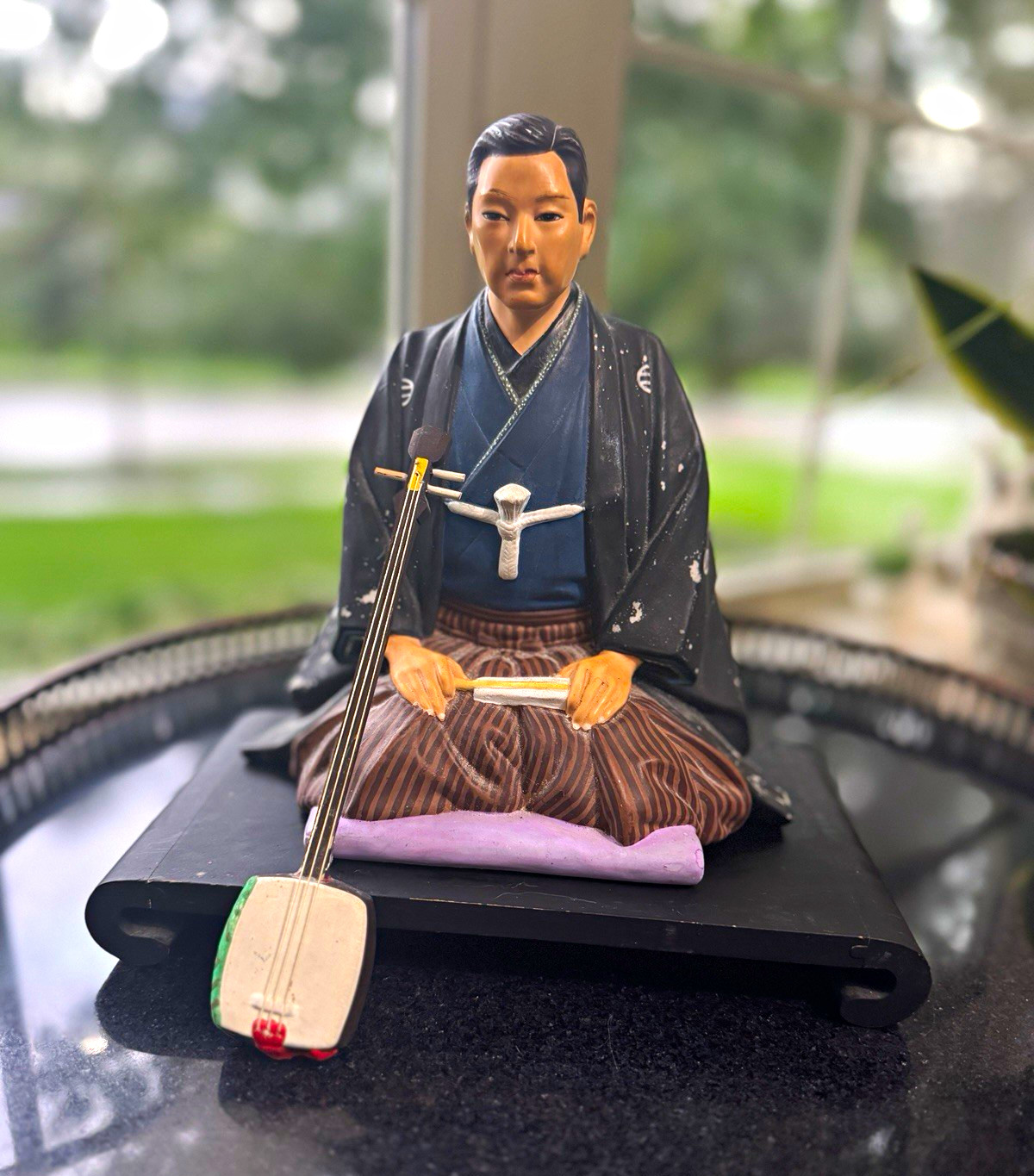 Vintage Japanese Hakata Doll Gentleman Musician Figurine w/ Shamisen