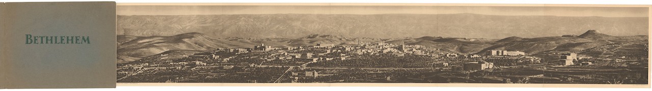 c. 1920 Panoramic Photograph of Bethlehem, Biblical, Holy Land, 38 x 6 in.