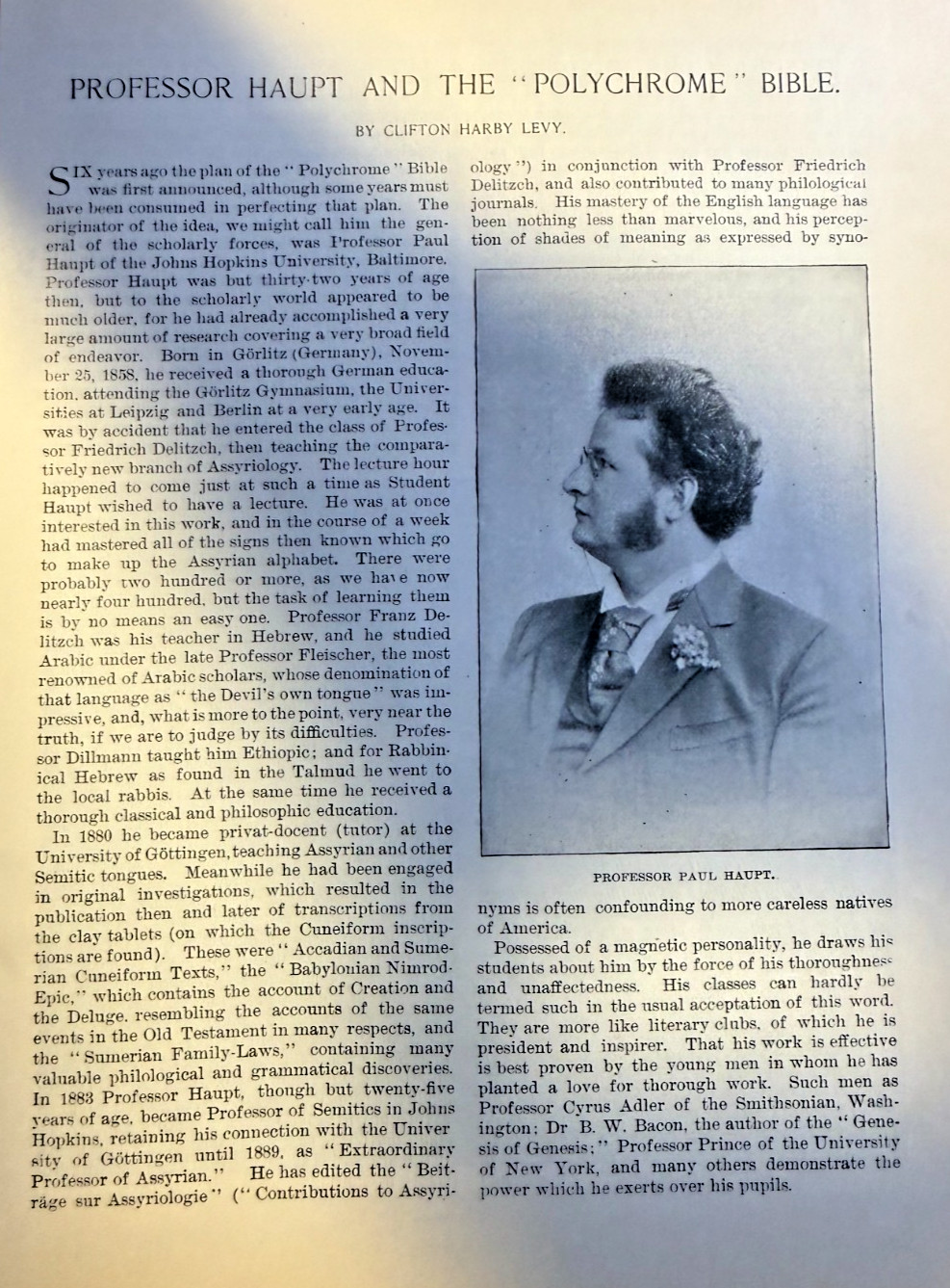 1896 Professor Paul Haupt Polychrome Bible