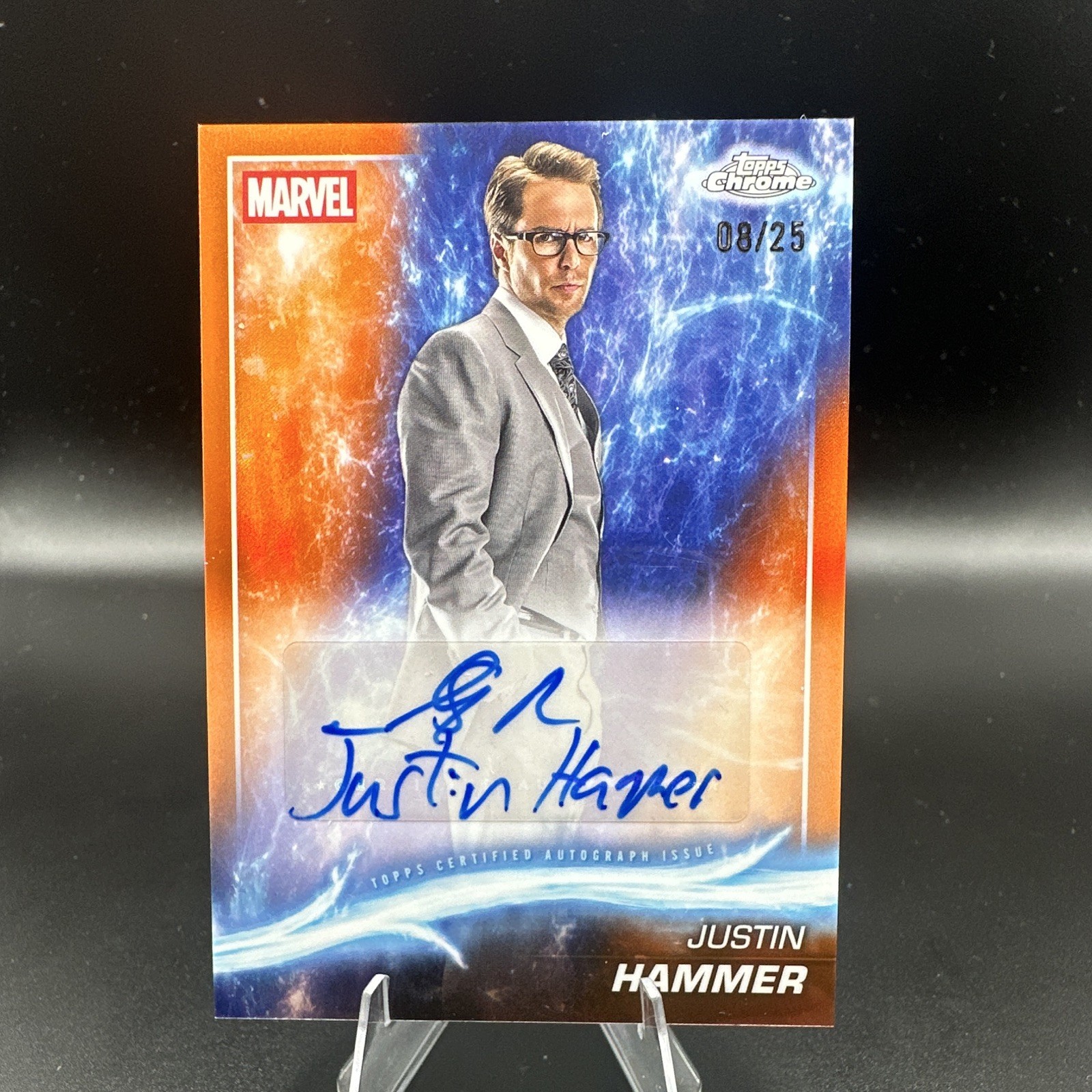 2025 Topps Chrome Marvel Studios Sam Rockwell Auto Orange Refractor /25