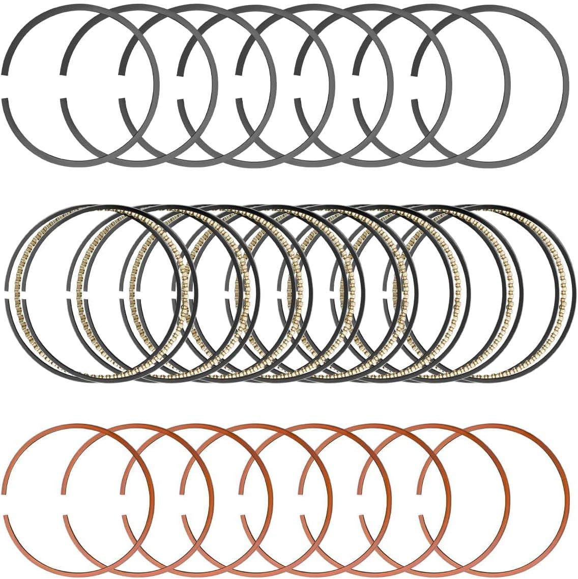 Moly Piston Rings Kit 2M4978 Fit for Chevy GMC LC9 LS4 4.8L 5.3L 1999-2015