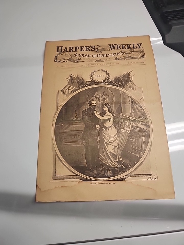 HARPERS WEEKLY NEWSPAPER CIVIL RIGHTS WAR GRANT