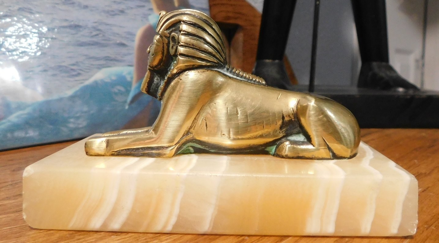 Egyptian Antique Brass Sphinx - 1 owner for sixty-three years
