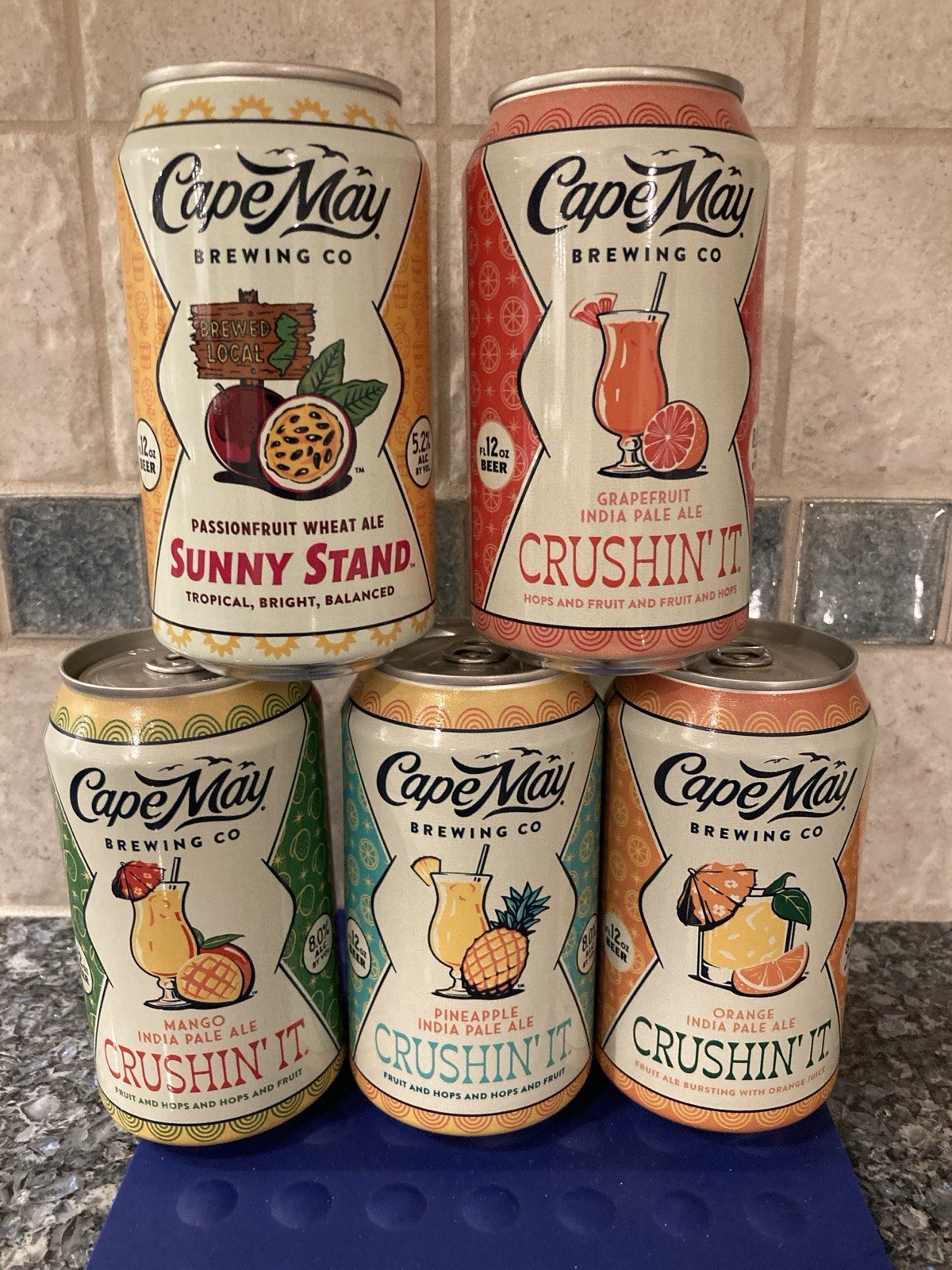 Lot Of 5 Different Empty 2026 Cape May Brewing New Jersey Craft Beer Cans