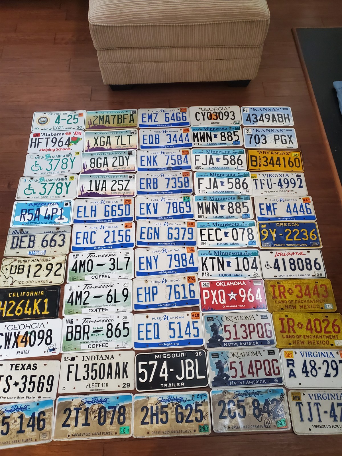 Large lot of 55 License Plates
