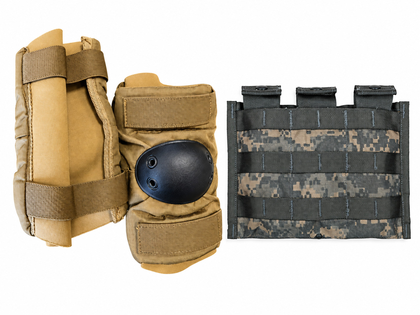 *LOT of 80* - USGI Molle Triple Mag Pouch & Desert Tan Coyote Elbow Pads,  NEW