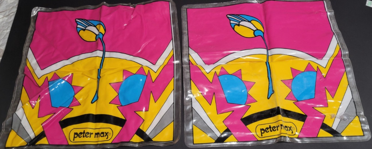 Vintage/Identical Peter Max Blow Up Pillows - New - 1960's - Qty 2.