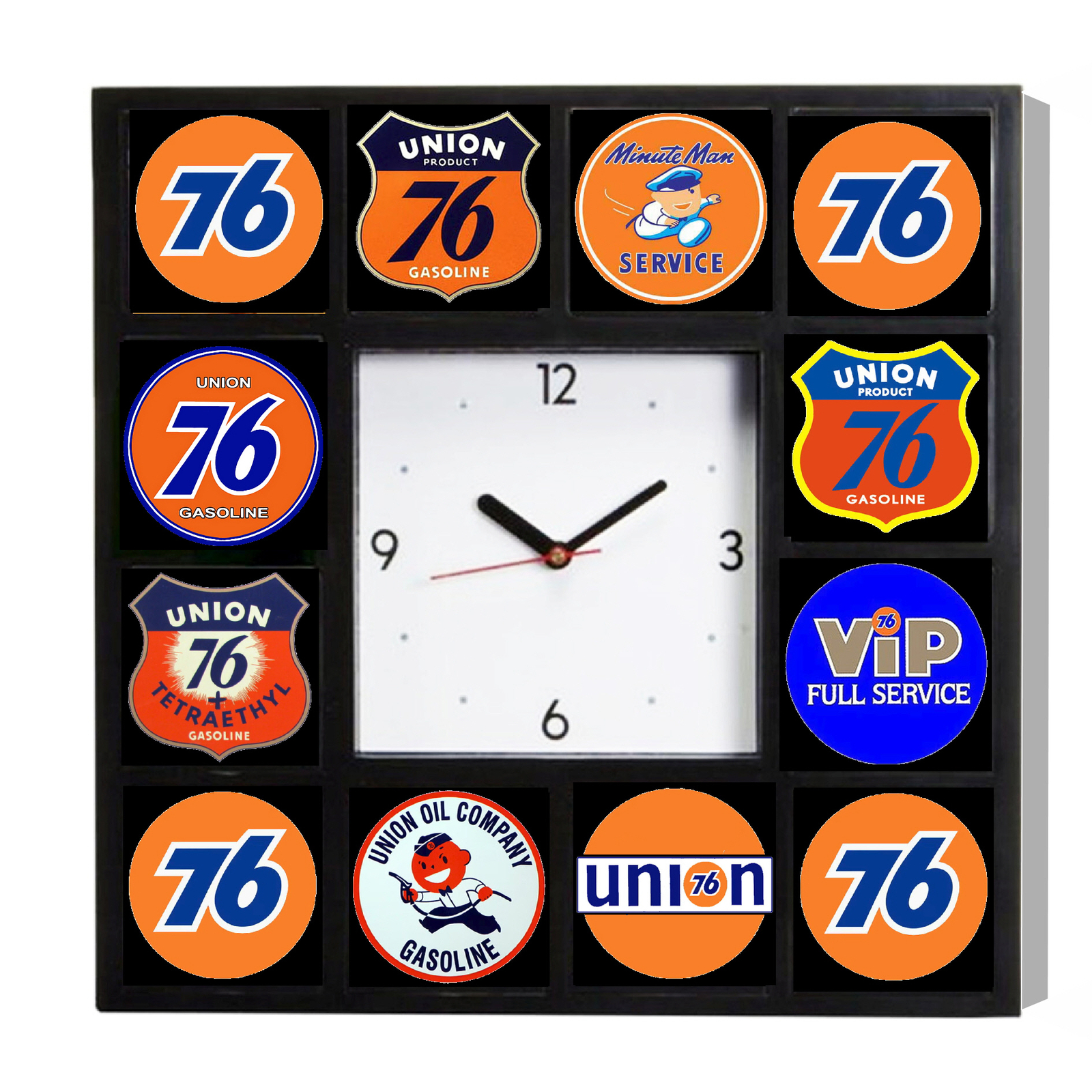 Union 76 Gas Oil History Big Square Wall Clock 12 pictures Gasoline Sign