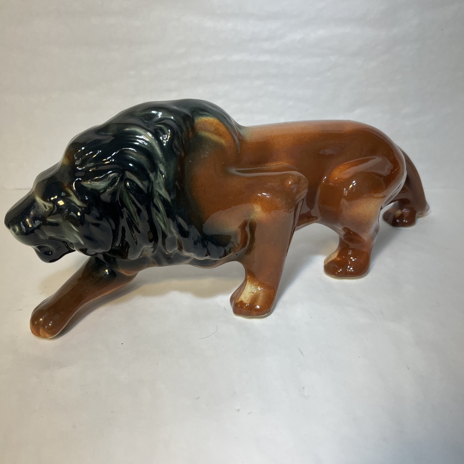Vintage Robinson Ransbottom Ceramic Prowling Lion 14.5” Stunning