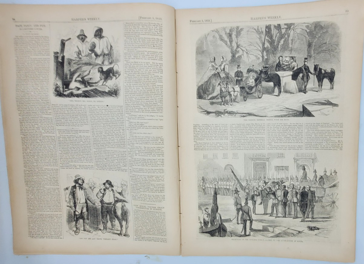 Harper\'s Weekly 2/5/1859 Dr. Horace Green pioneering physician / Gen.  Cochrane