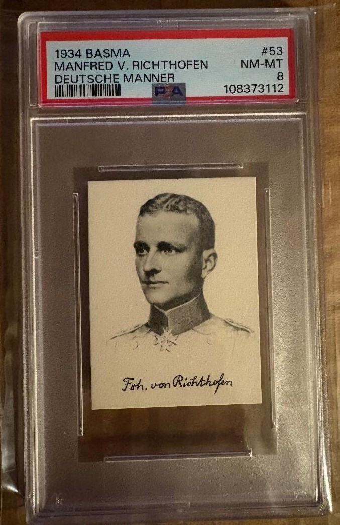 Red Baron von Richthofen PSA 8 1934 Basma cigarette card