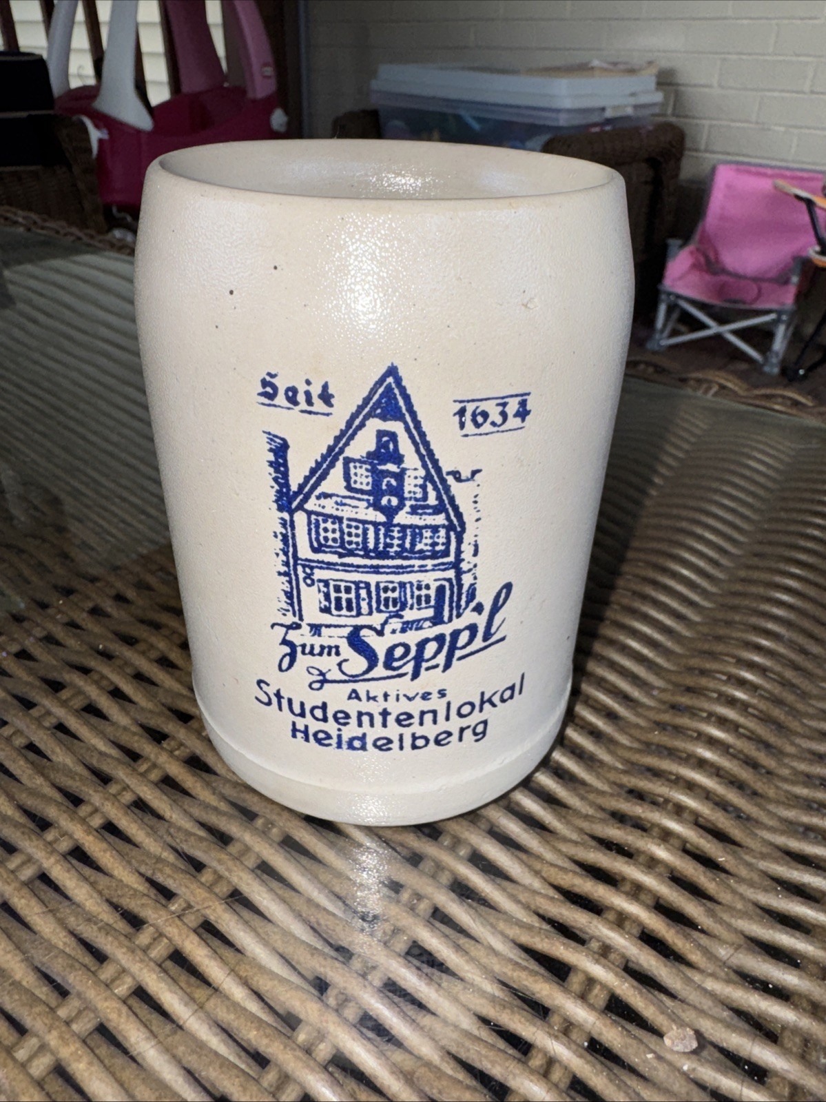 Vintage Stoneware Beer Stein From  Sum Seppl  Student Pub In Heidelberg Germany