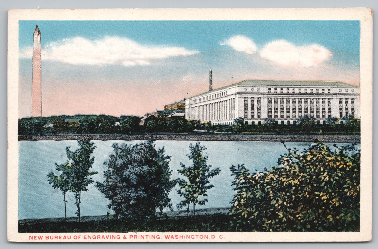 Washington DC Bureau of Engraving & Printing Washington Monument Postcard c1907