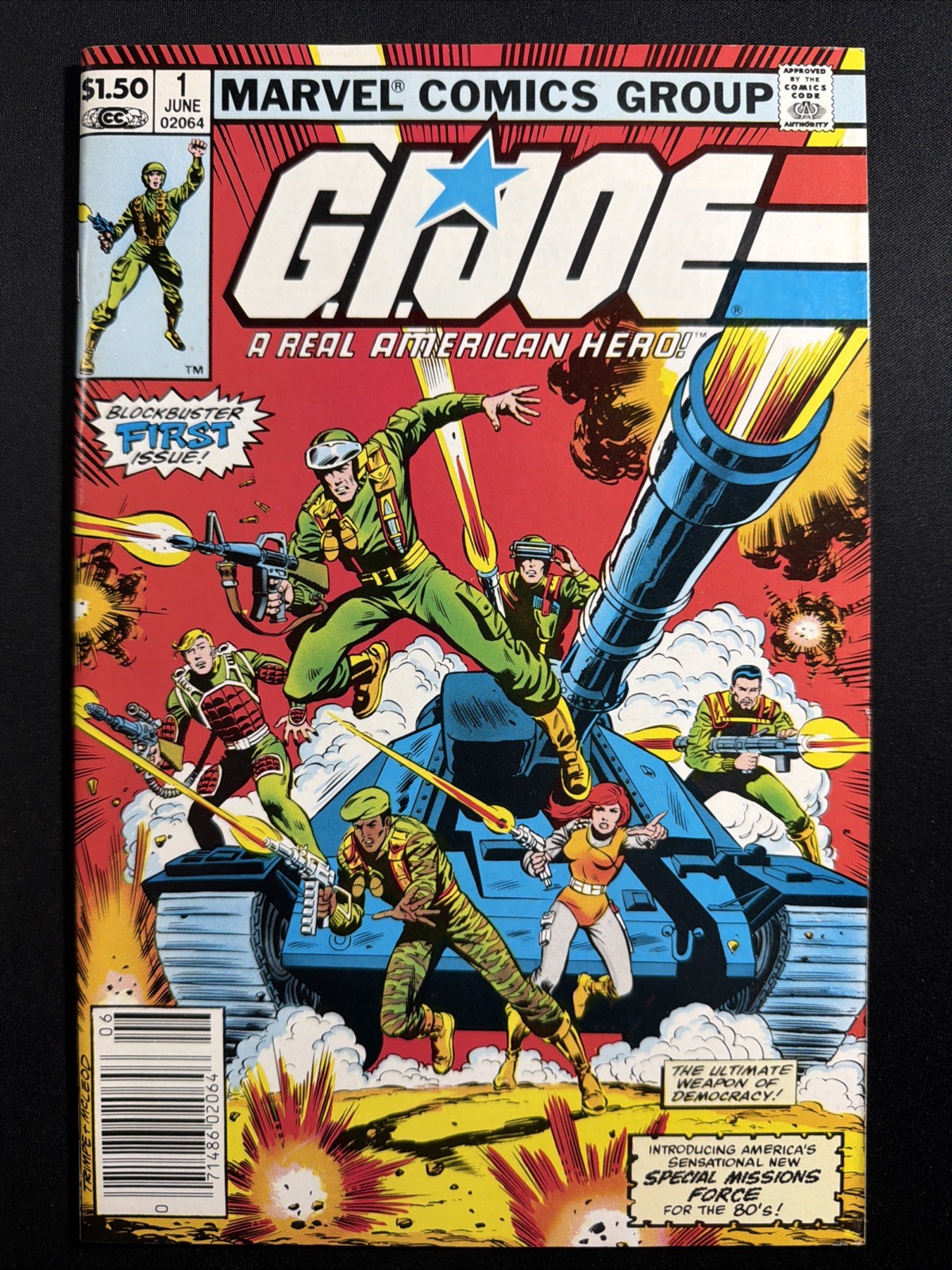 G.I. Joe #1 1982 Marvel Newsstand Edition 1st App Snake Eyes 1st Print VF *A1