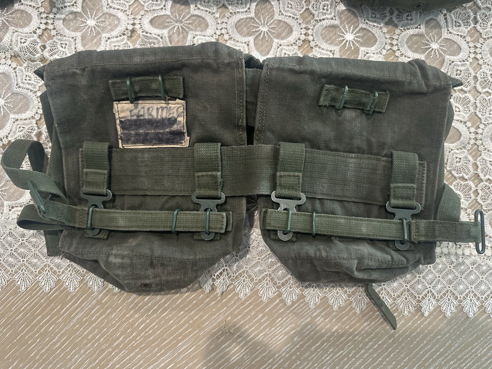British 58 Pattern Double Kidney Pouch Set,  OD Green