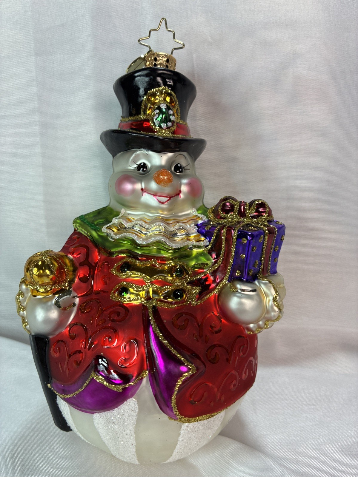 Christopher Radko Top Hat Frosty Snowman Santa Ornament #1017943 7\