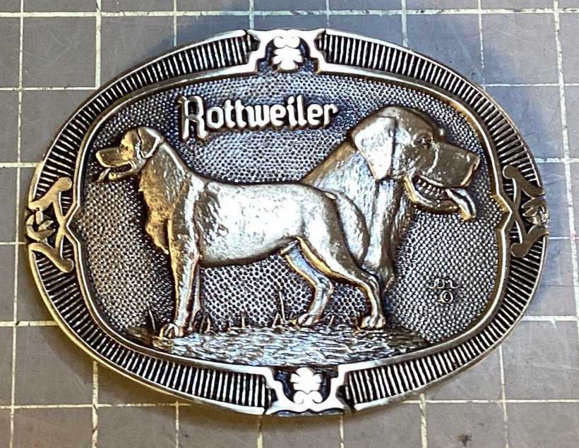 Vintage Rottweiler Award Design Medals Belt Buckle 3.25x2.25\