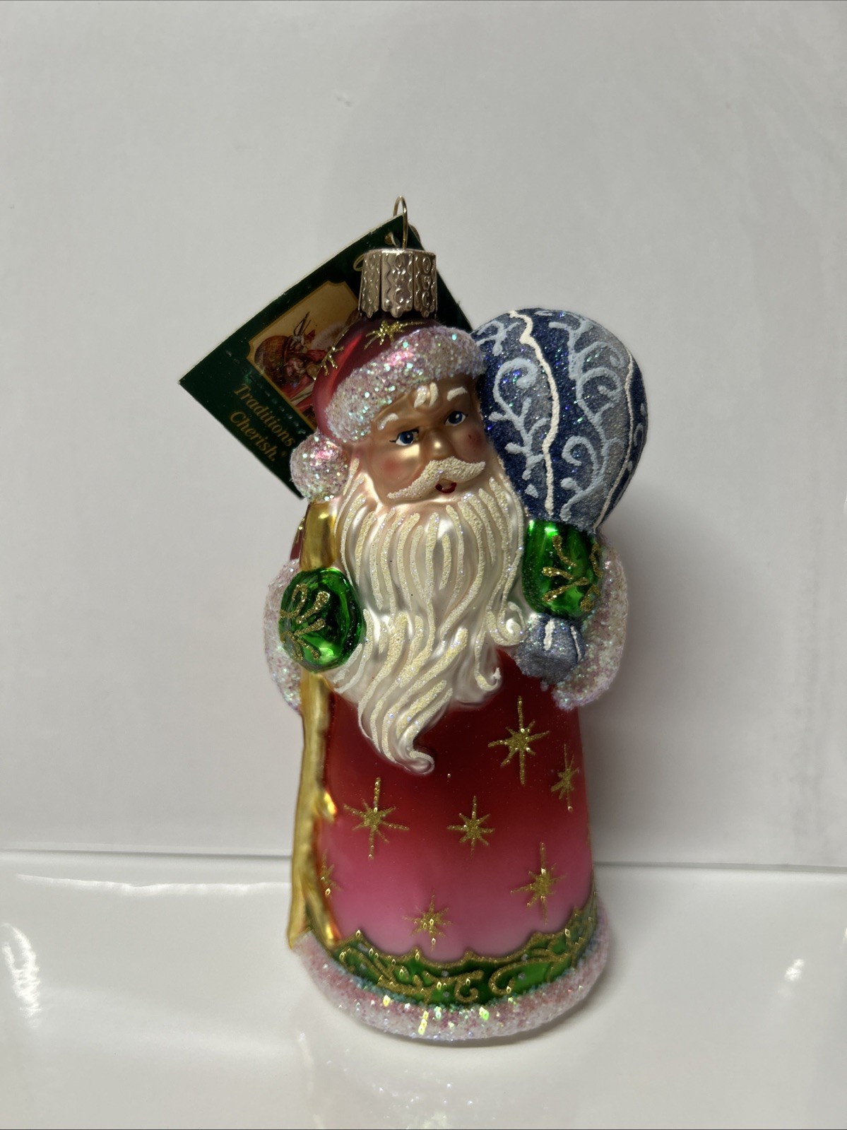 HTF Retired 2005 Old World Christmas Glistening Folk Santa Ornament NWT