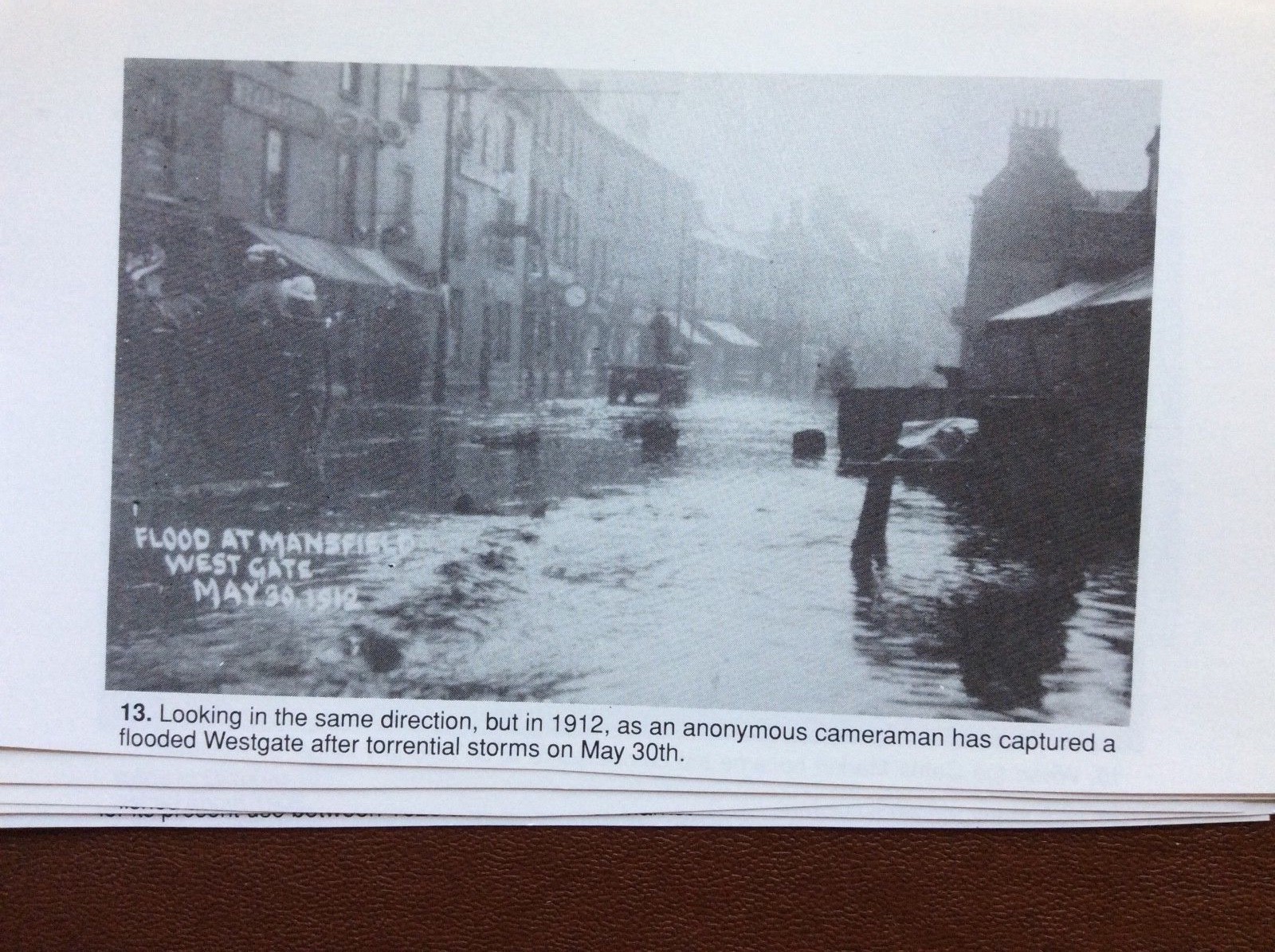 f1l ephemera reprint picture mansfield westgate 1912 flood