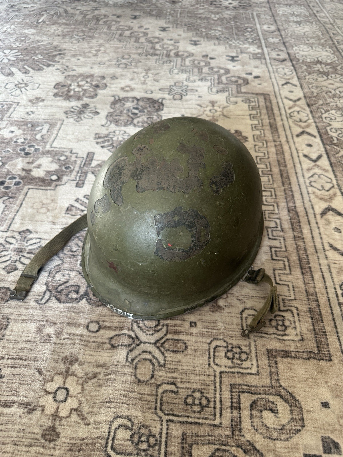 WWII WW2 US Military Army M1 Front Seam Helmet w/ Strap and World War II Liner