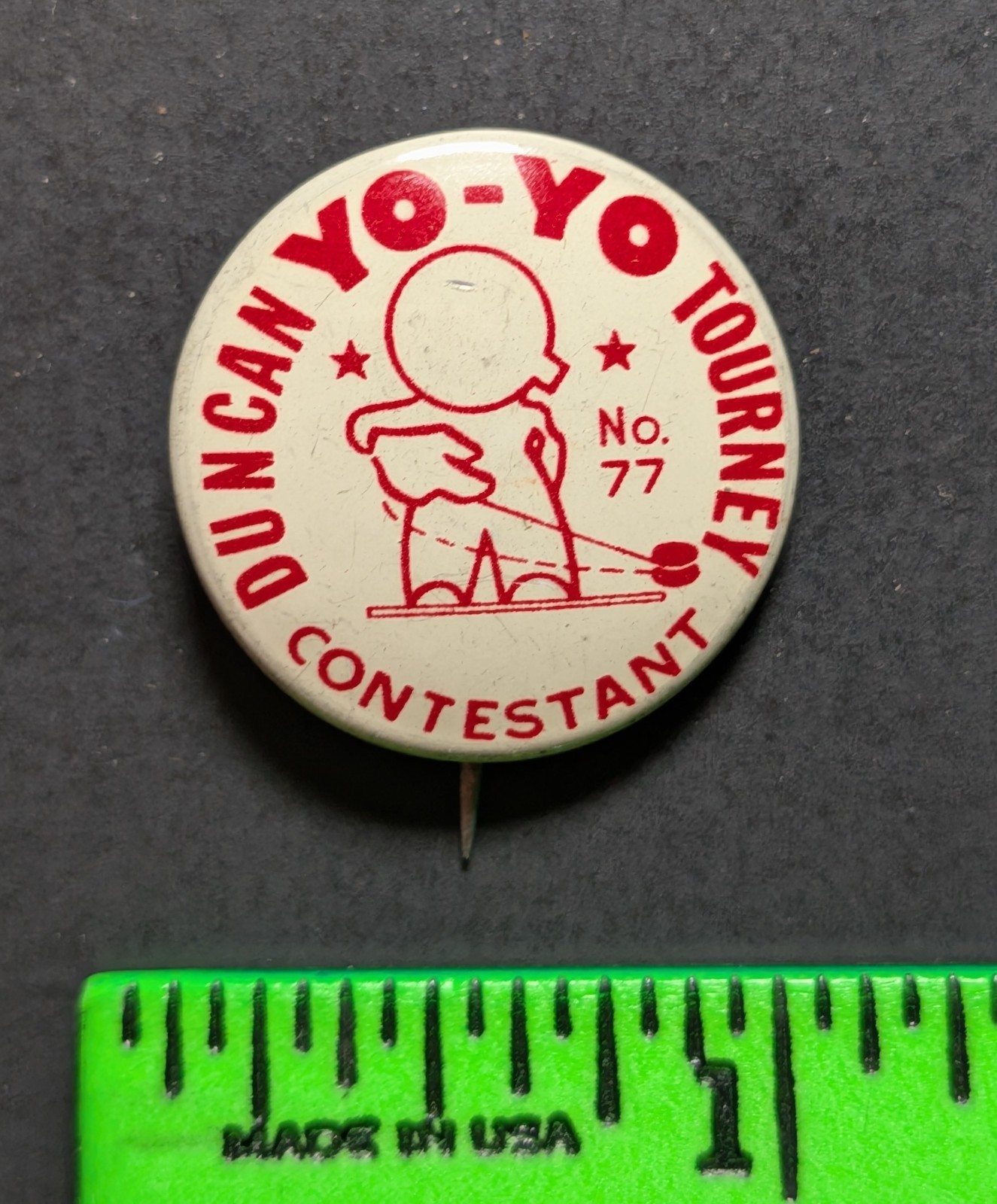 Vintage 1948 Duncan Yo-Yo Tourney Pinback Pin