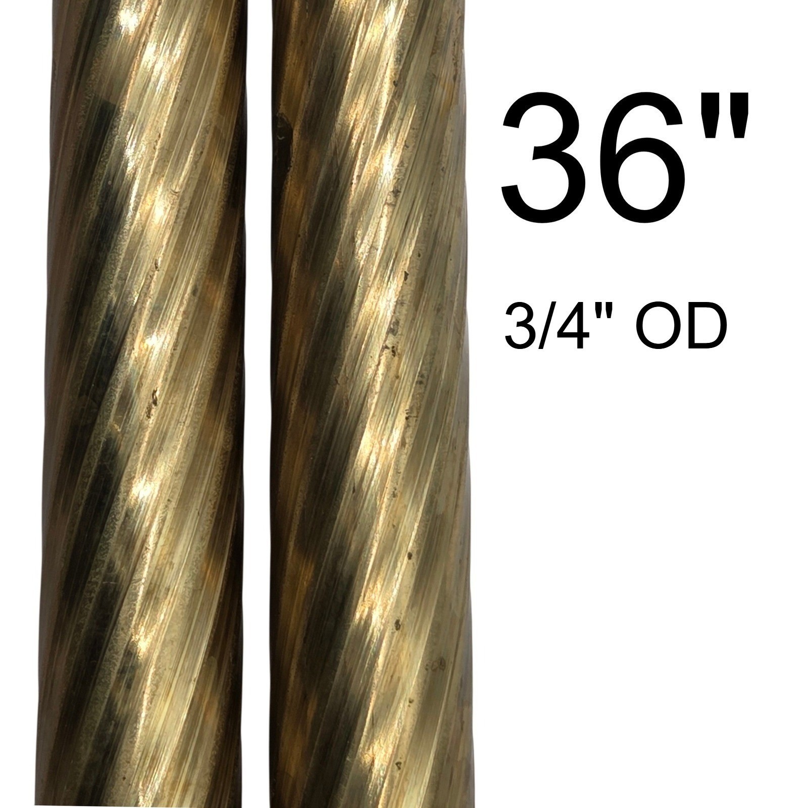 Spiral Fluted Brass Tubing Pipe Pole Sleeve 36