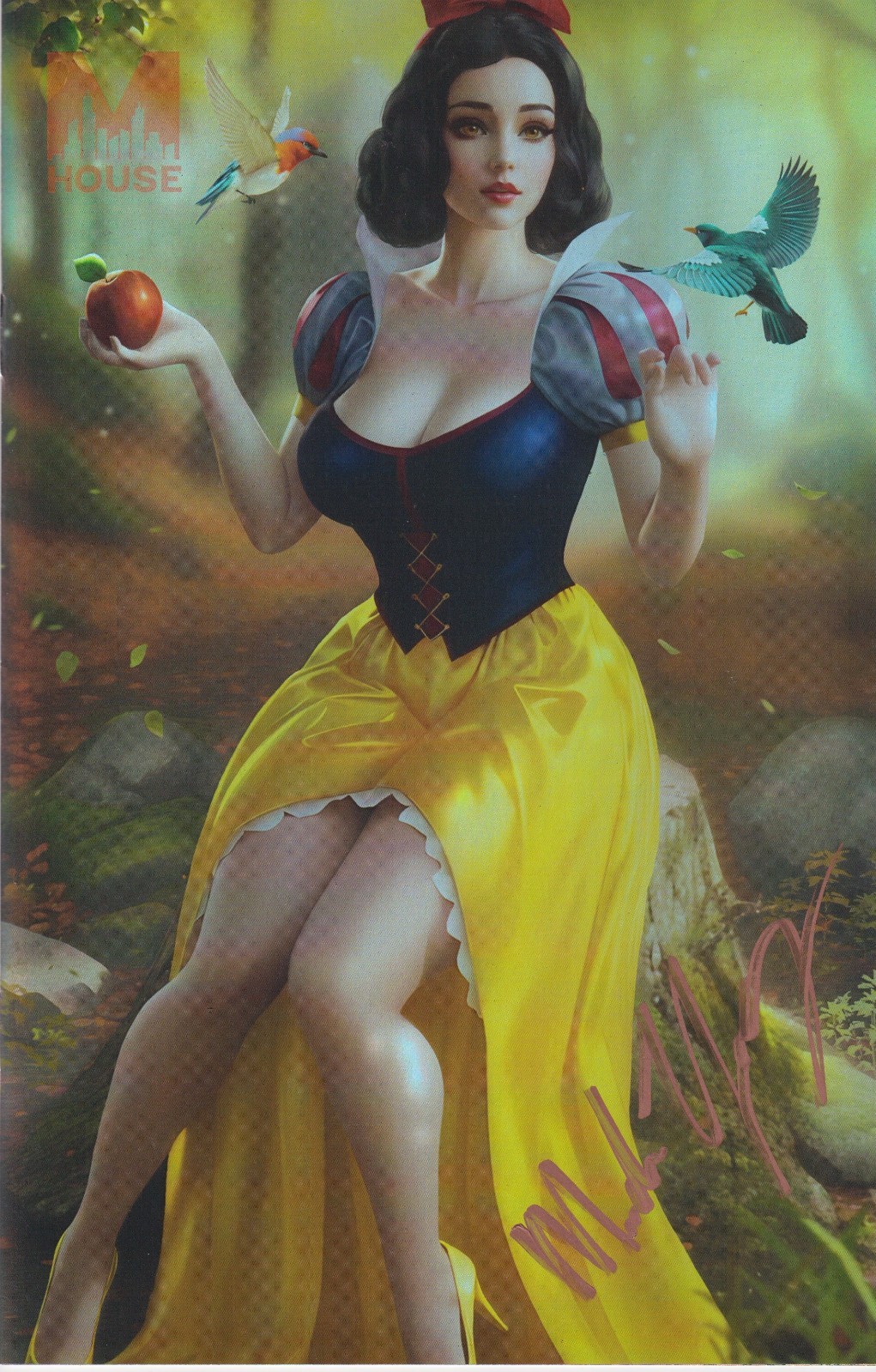 M House Peyton Blue 1 Snow White FOIL Nice Signed COA Virgin Variant NM+