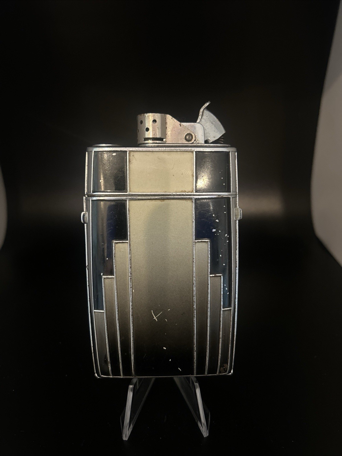 Vintage 1940's Evans Trig-A-Lite Cigarette Case & Lighter Combo Art Deco