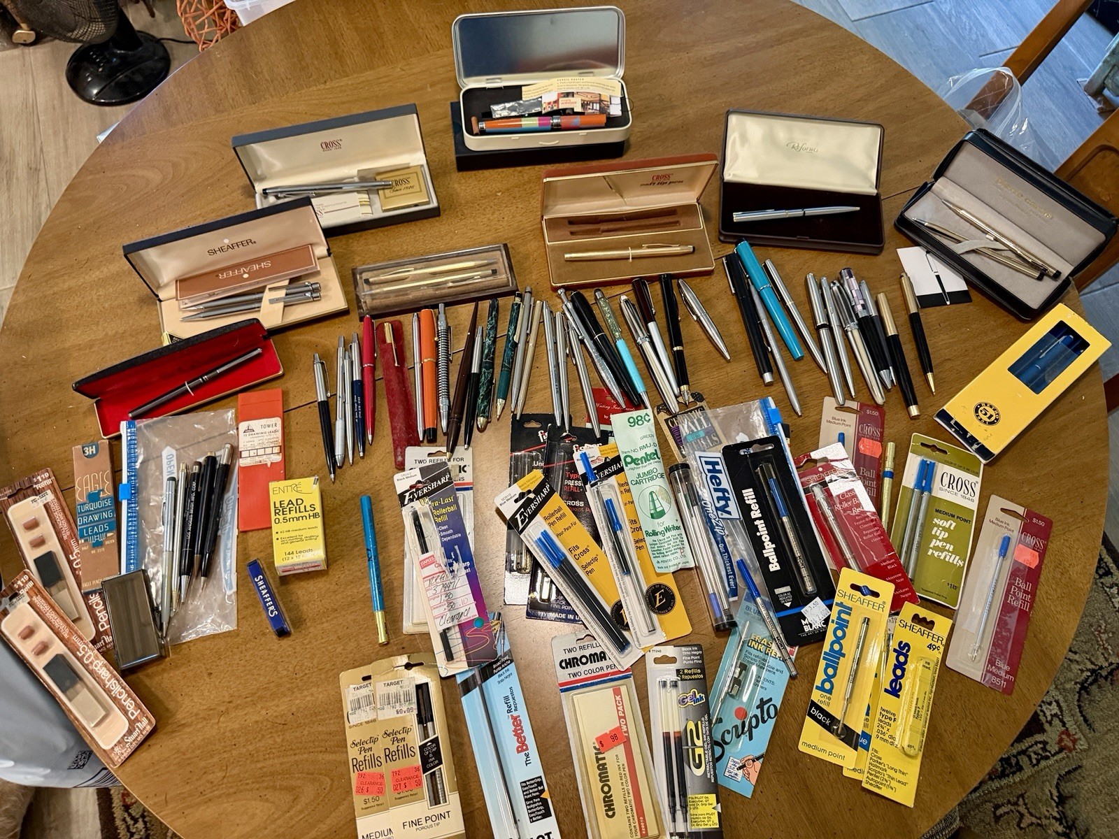 Lot Of 50+ Vtg INK PENS & MECH PENCILS Sheaffer Parker Eversharp Cross & More