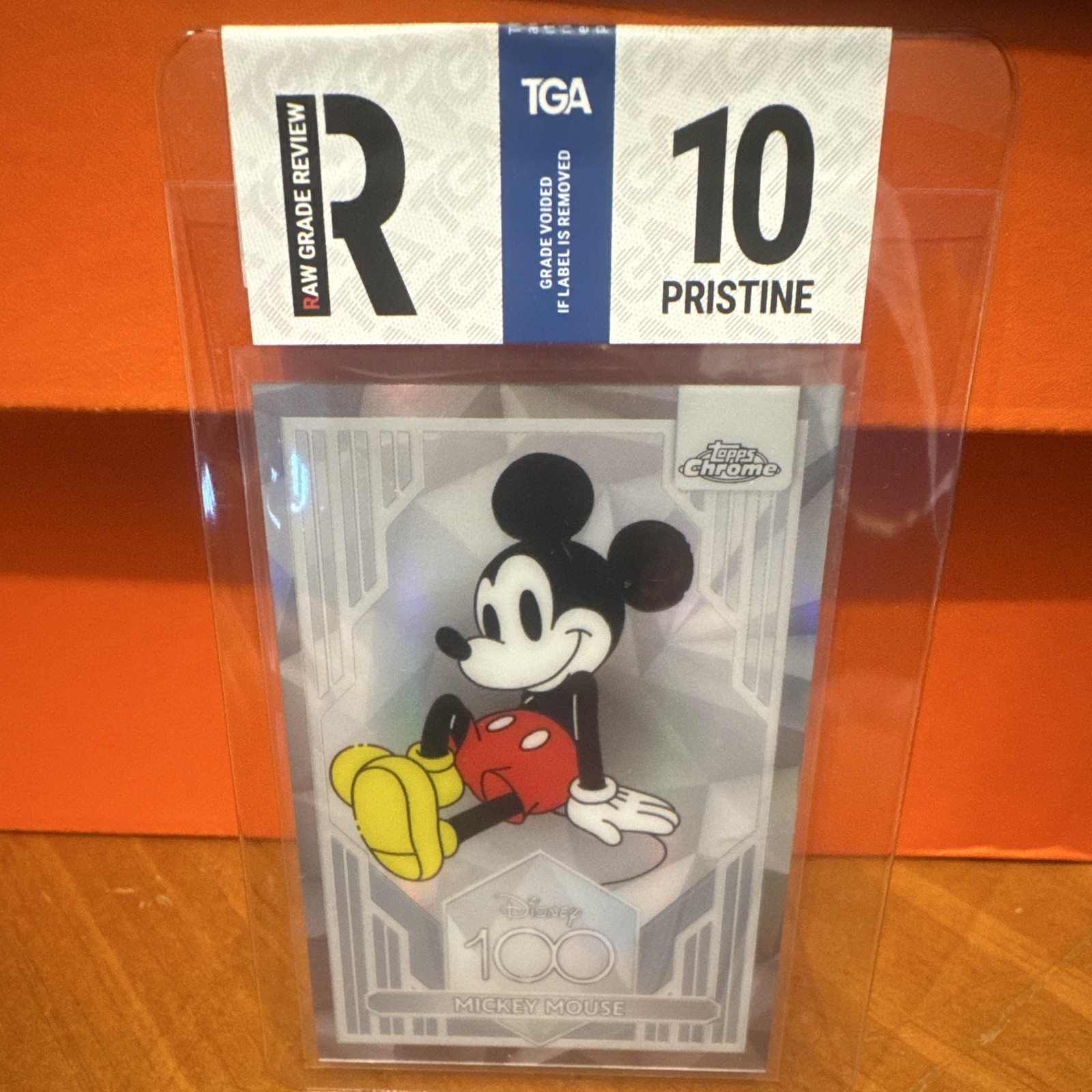 Mickey Mouse - 2023 Topps Chrome Disney 100 #1 Refractor TGARaw Rev Pristine 10