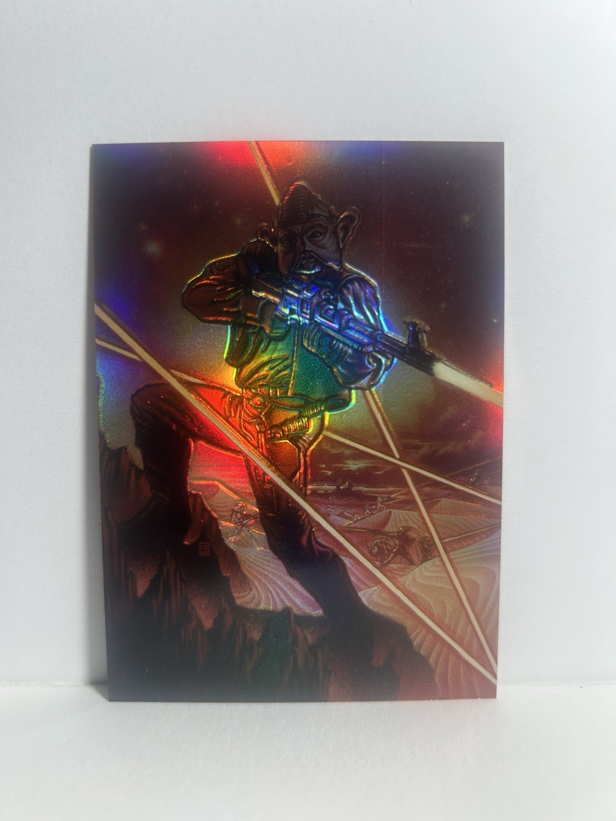 1996 Topps Finest Star Wars GOLD Refractor SSP #15 Nien Nunb 
