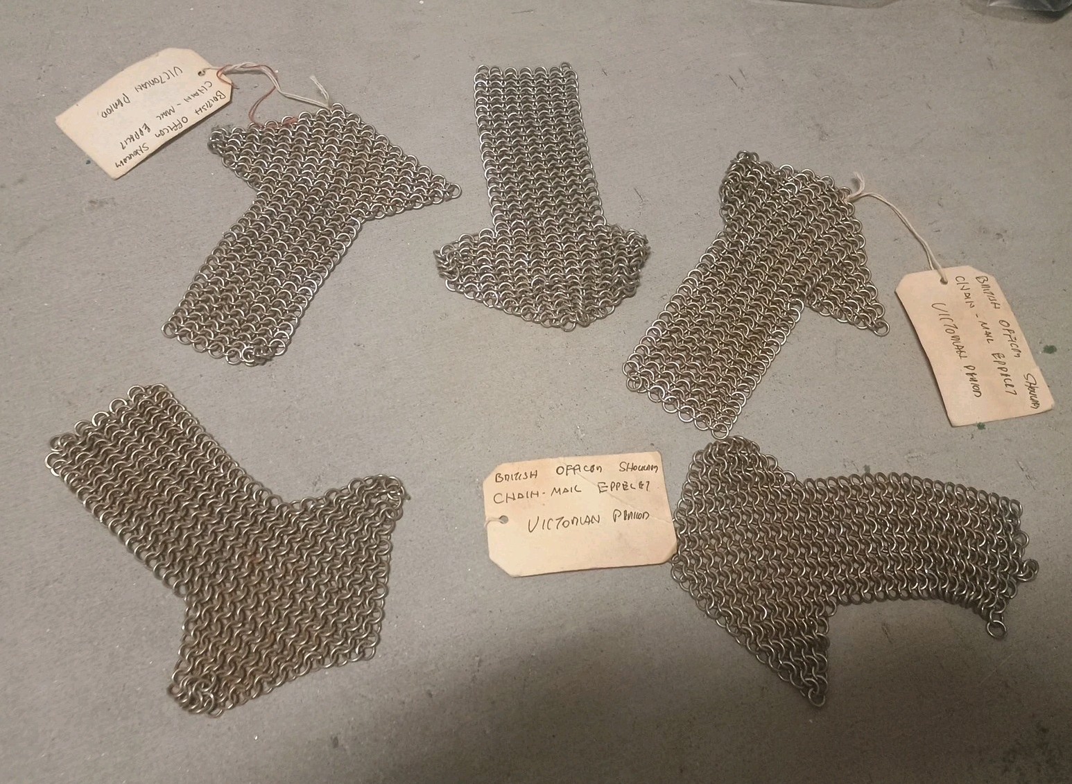 Vintage British Officer Victorian Chain Mail 5 Lot Pre-owned