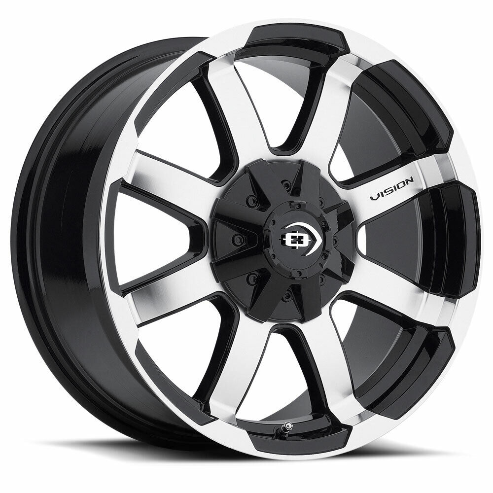 17 inch 17x8.5 Vision Offroad Valor machined wheels rims 6x5.5 6x139.7 +18