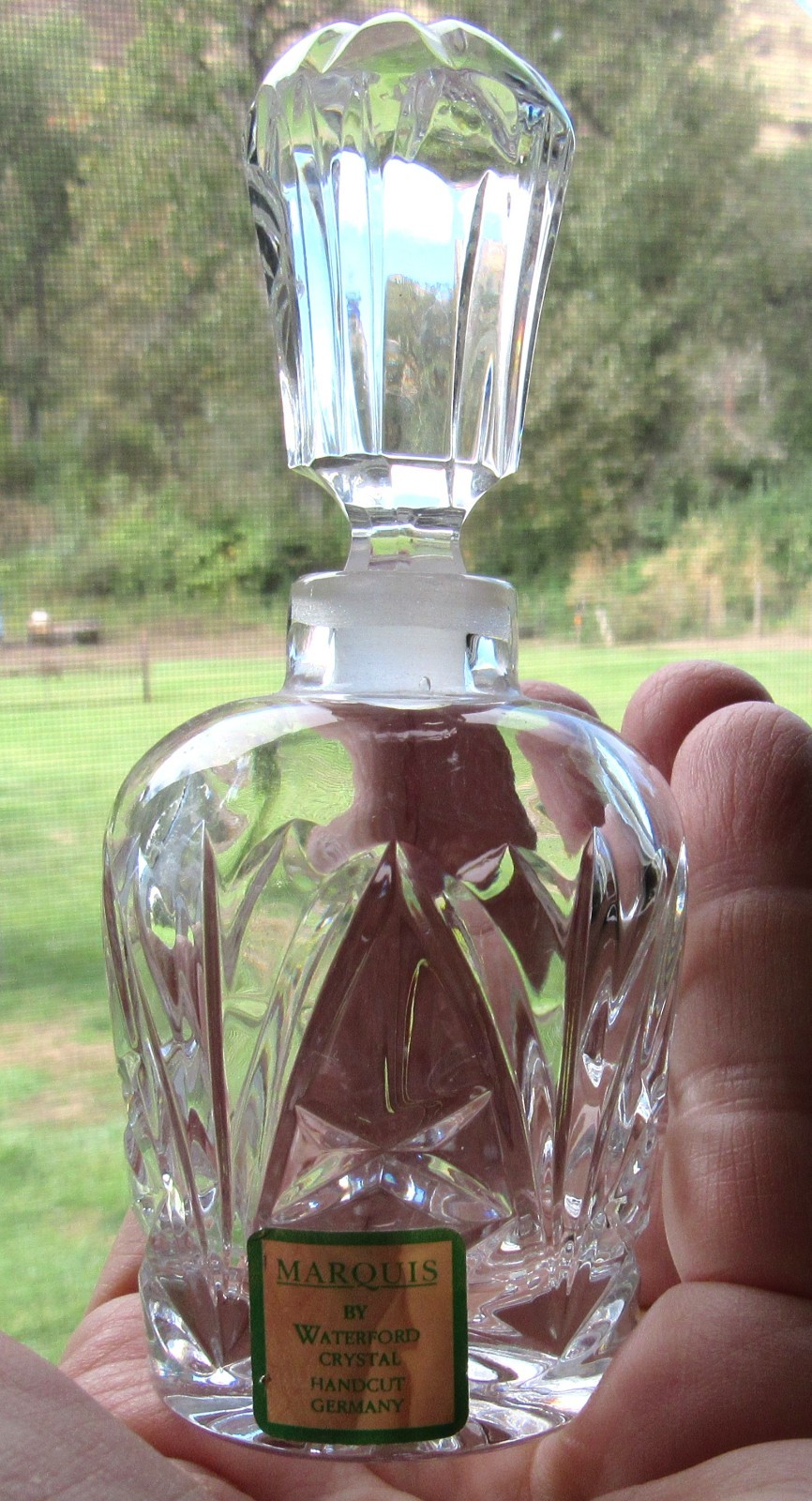 Vintage Marquis Waterford Crystal Hand Cut German Perfume Bottle with Stopper