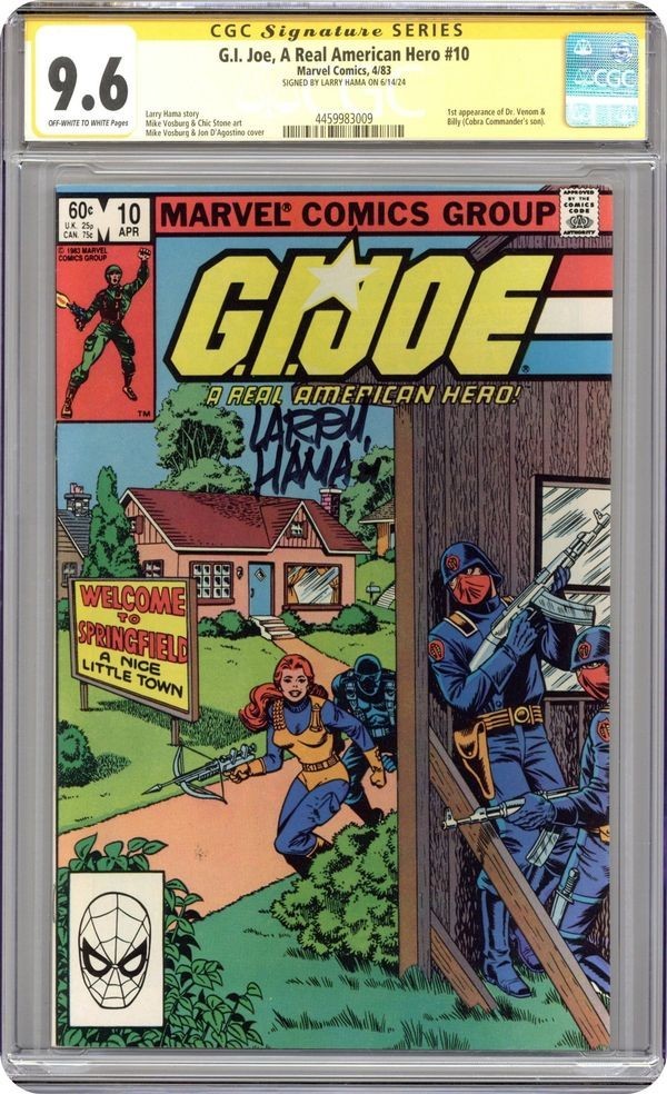 GI Joe A Real American Hero #10 CGC 9.6 SS Signed Larry Hama