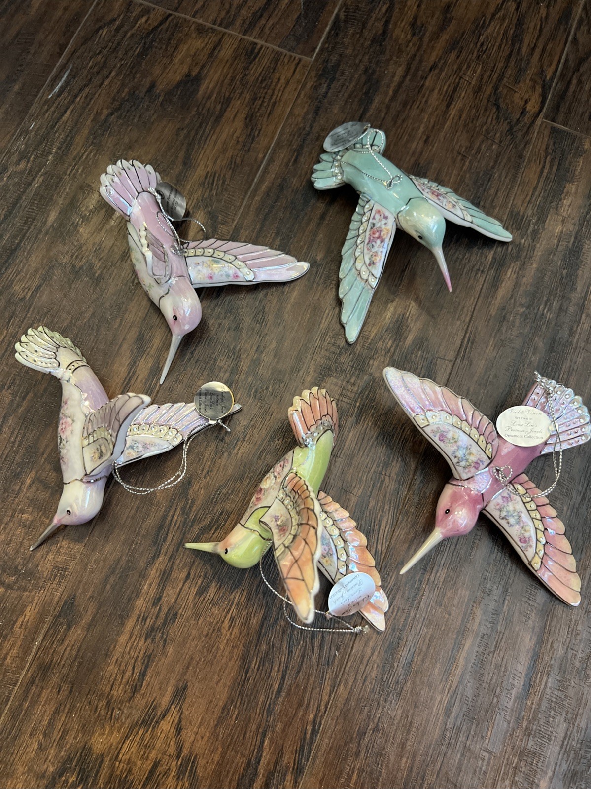 Lena Liu's Hummingbird Precious Jewels Blooming Lily Bradford Editions Set of 5