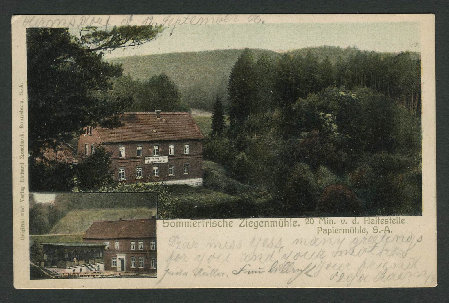 Hermsdorf Thüringen Germany: AK Postcard Gasthaus Ziegenmühle und Papiermühle