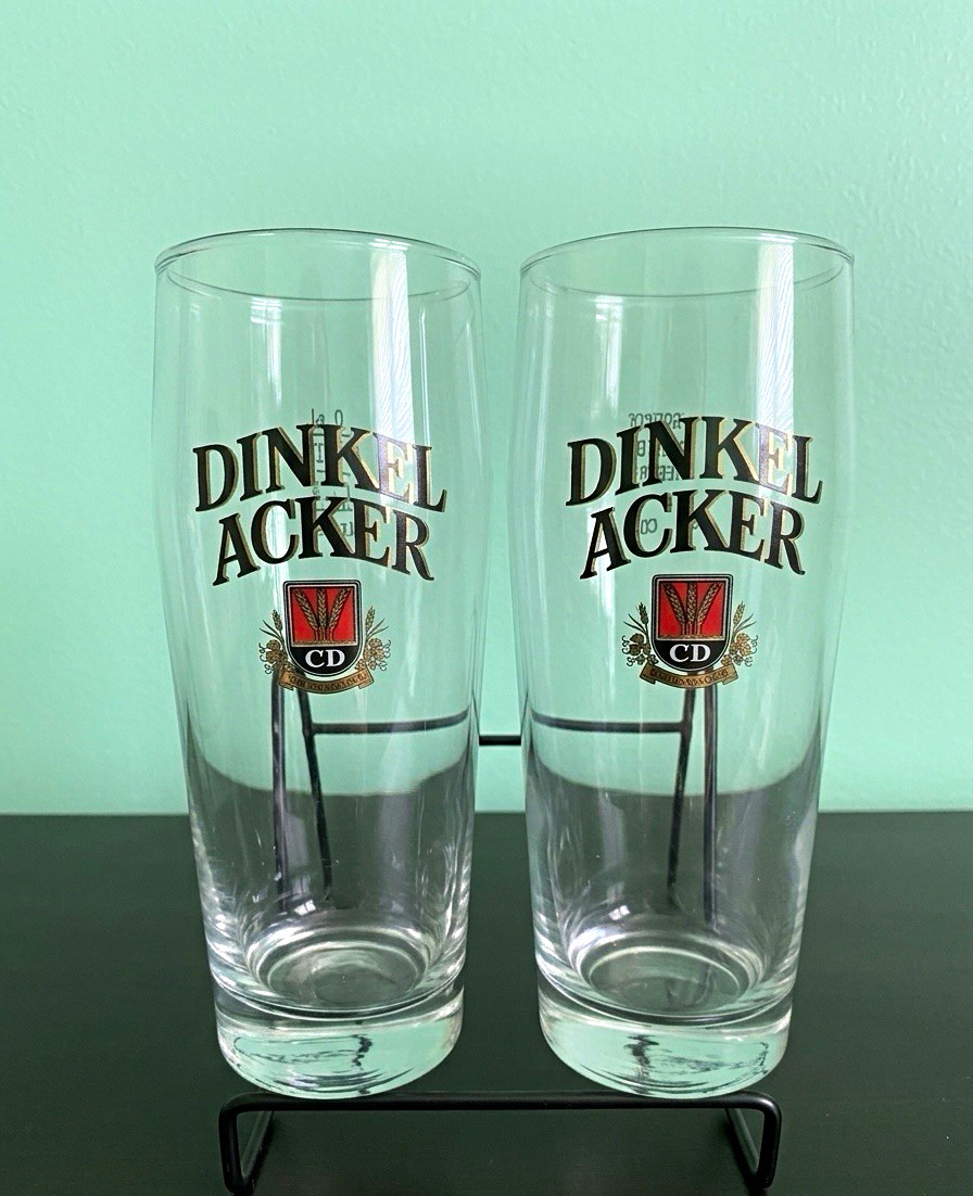 Vintage Dinkelacker Rastal Pilsner Beer Glasses Set of 2, 0.5L, Made in Germany