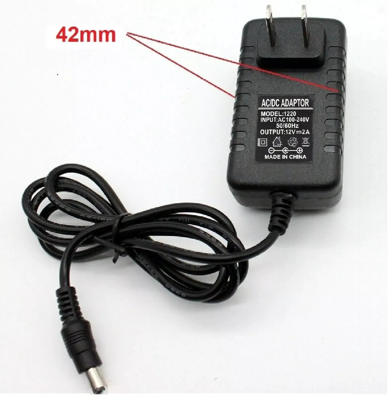 100-240V AC/DC 12V 2A Power Supply Adapter Heavy-Duty LED Light Strip 24W SMD