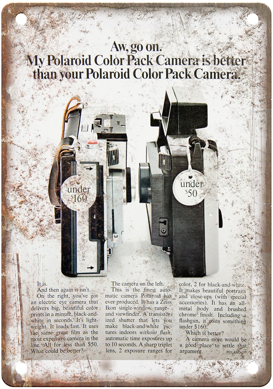 1967 Polaroid Vintage Film Camera Advertisement Retro Look Metal Sign C1574