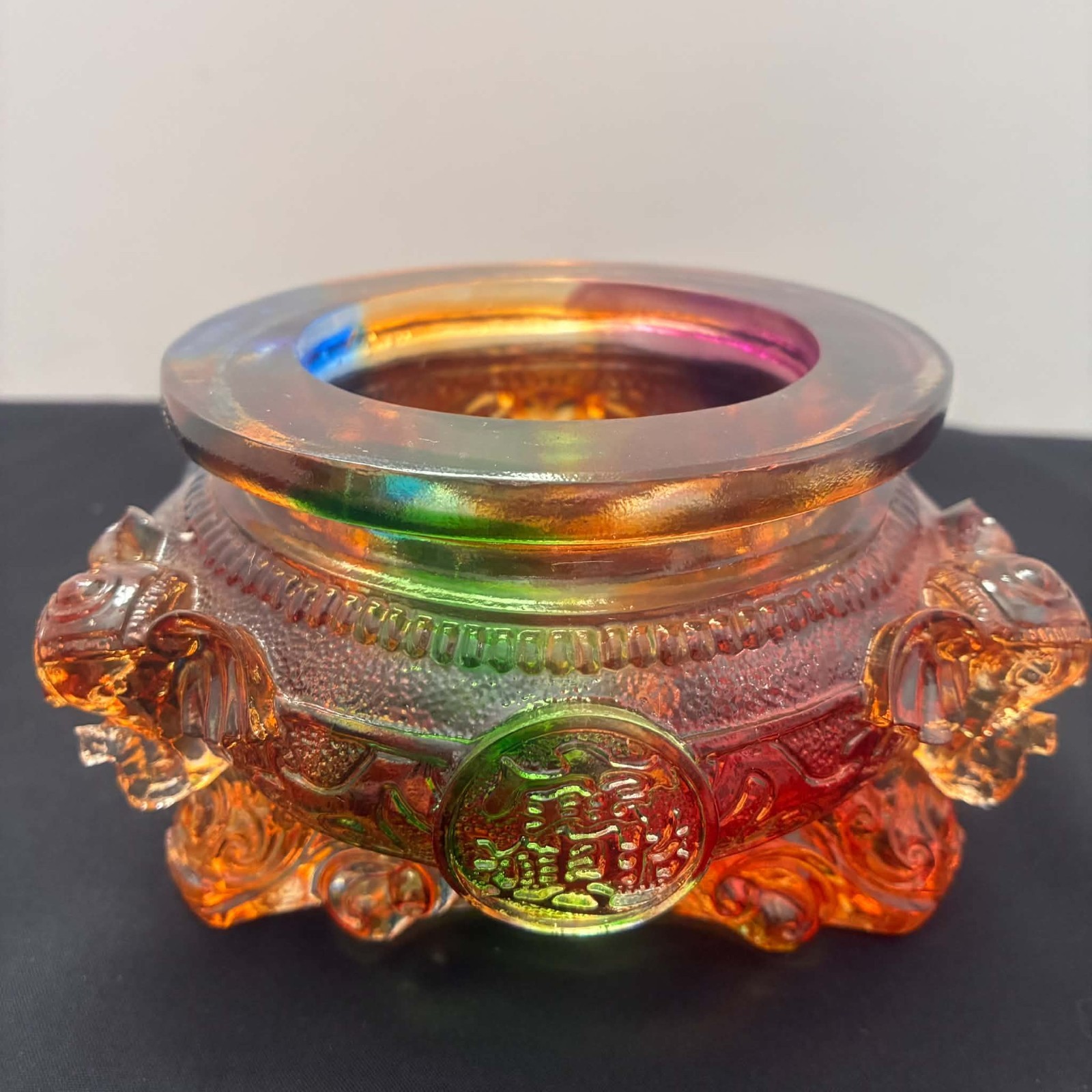 Liuli Crystal Lucky Treasure Bowl – Feng Shui Home Decor, Office Ornament Gift