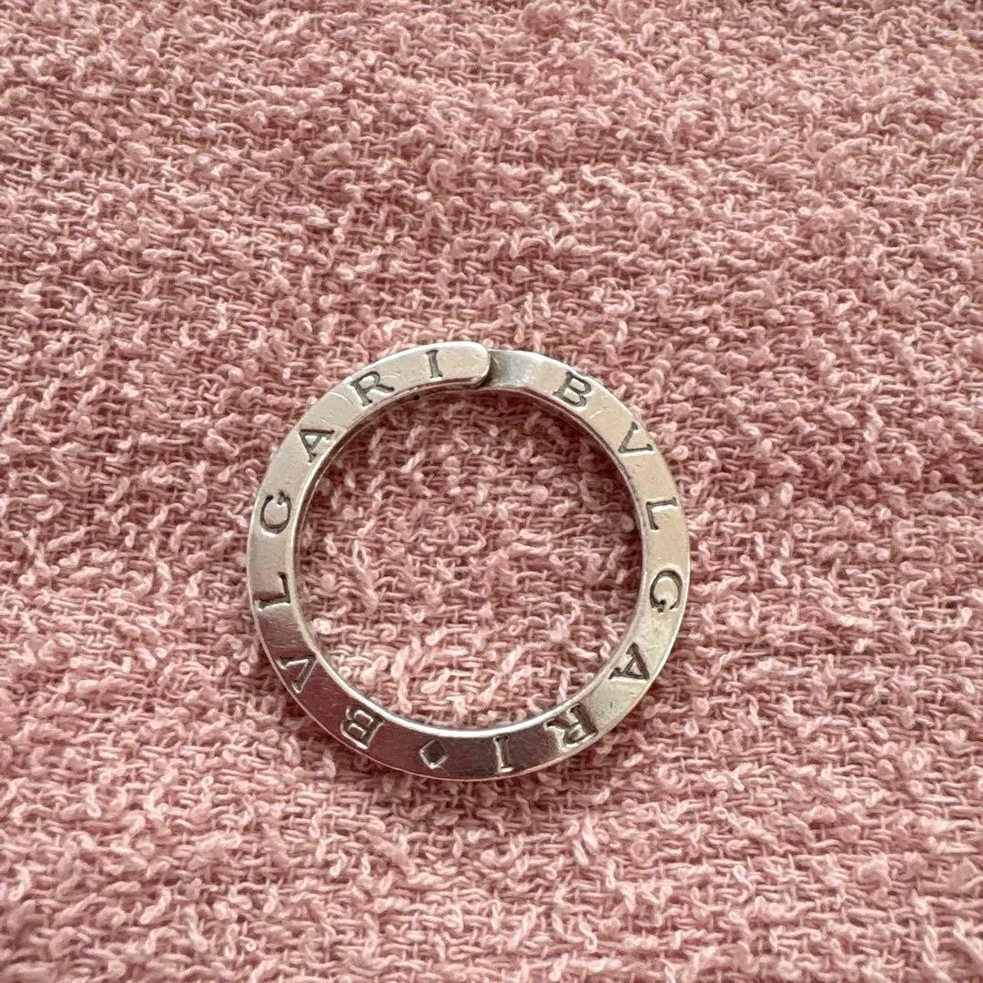 BVLGARI Silver Keyring 3.4cm Engraved Classic Used