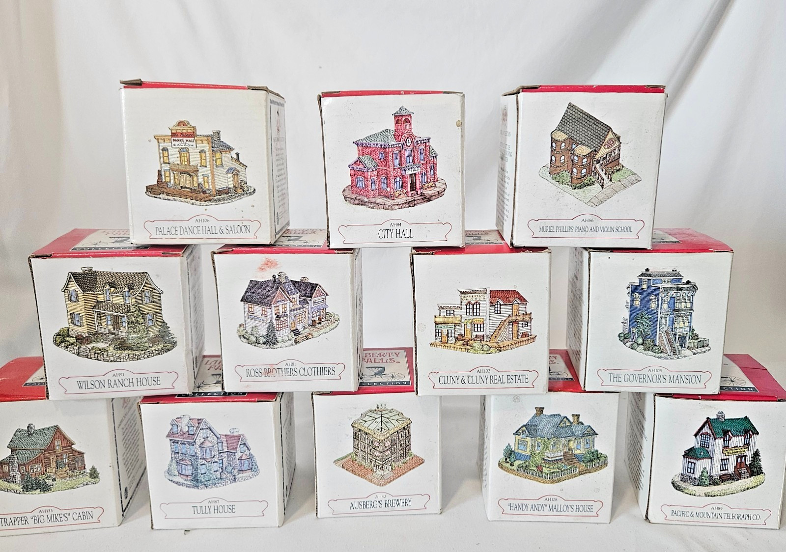 Liberty Falls Americana Collection Lot of 12 Boxed Miniature Village Buildings