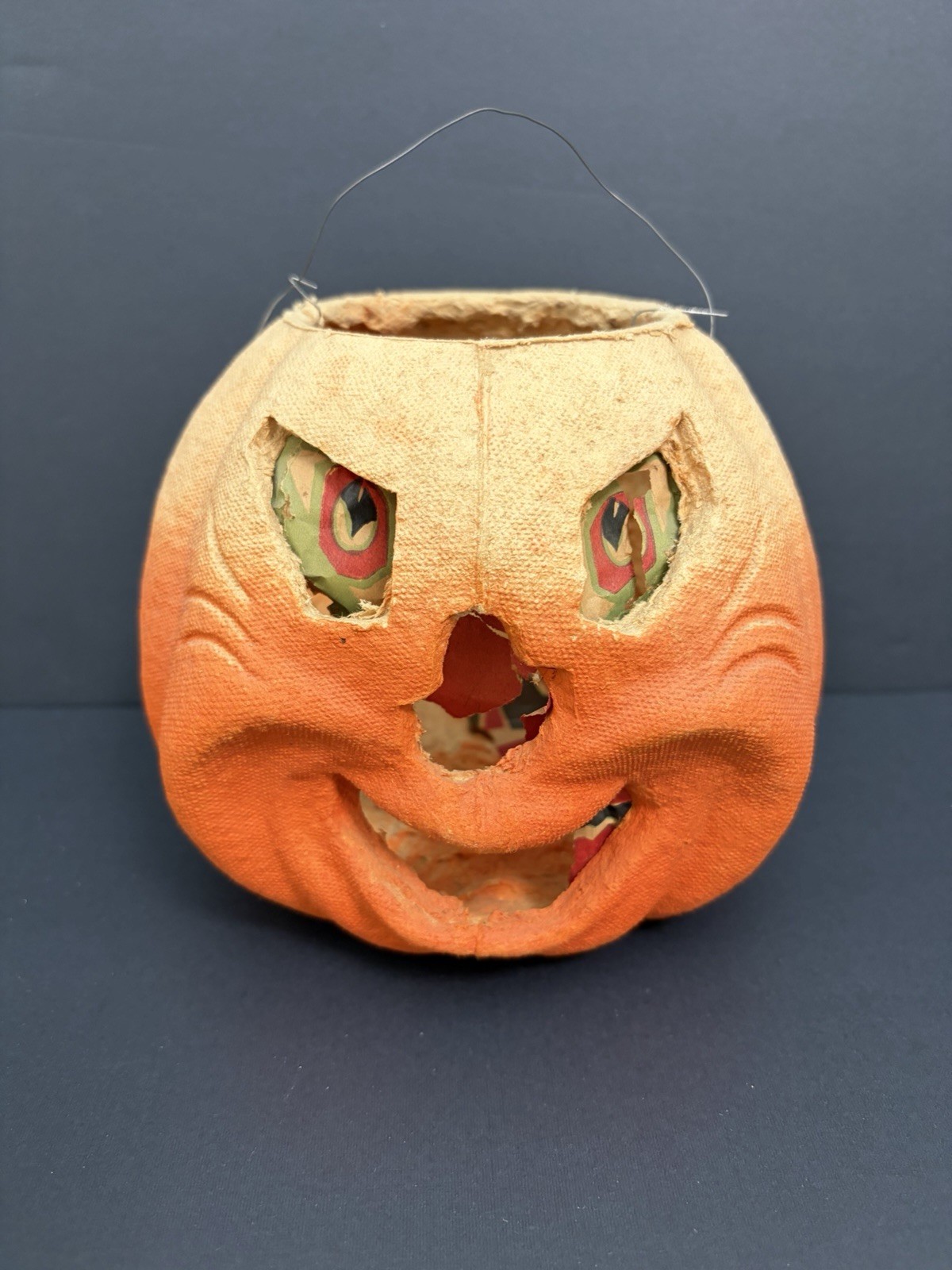 RARE VTG HALLOWEEN 1930s FN BURT PULP PAPER MACHE JOL PUMPKIN-  BUFFALO NY