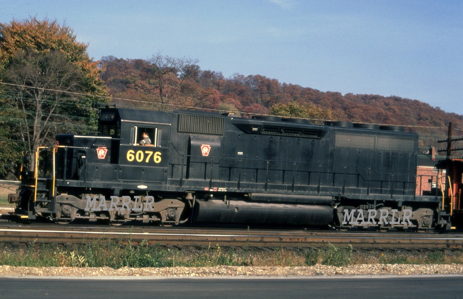 RR Photo-PENNSYLVANIA PRR 6076 SD40 with Unit