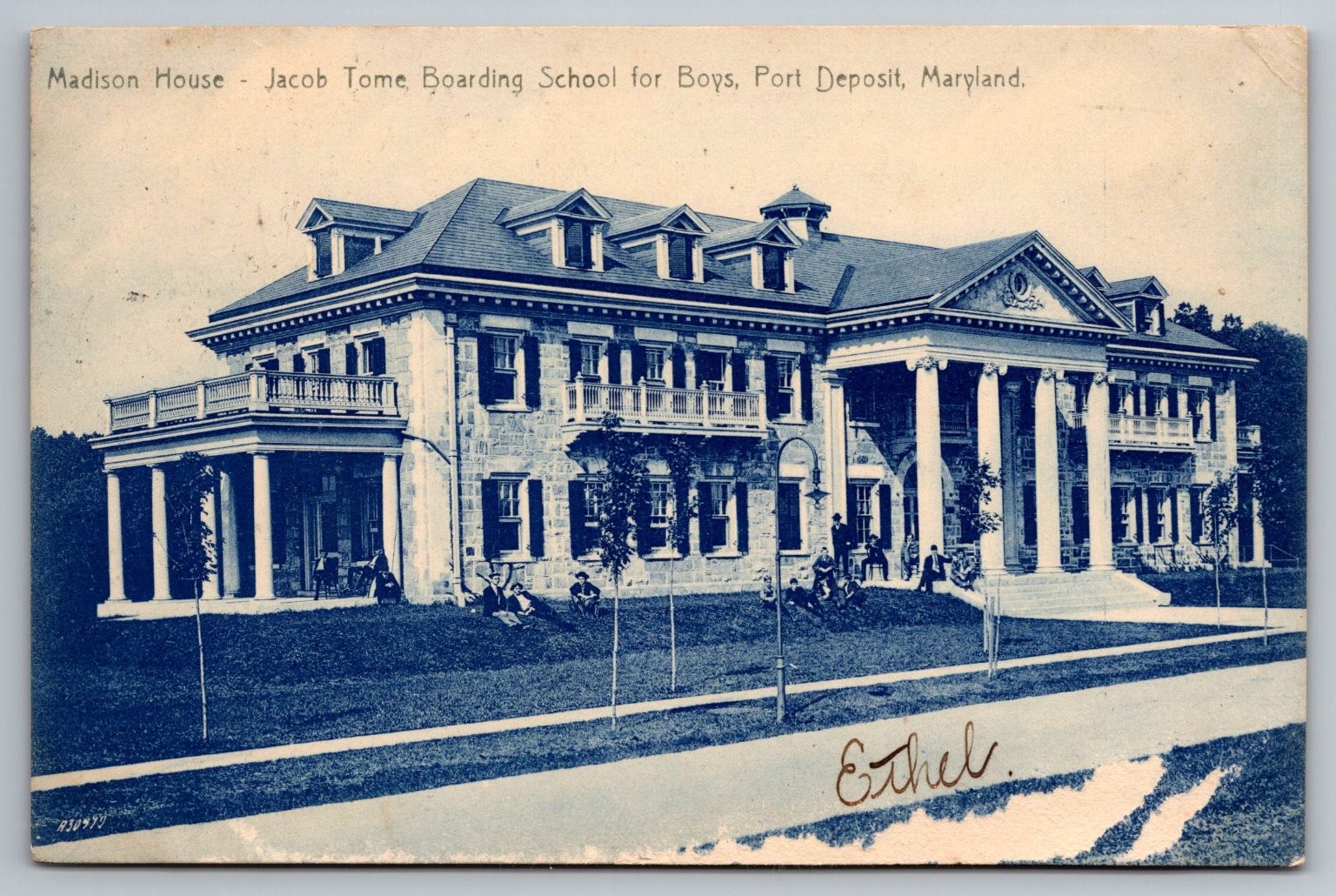 Madison House Jacob Tome School Port Deposit MD 1913 Postcard Stengel