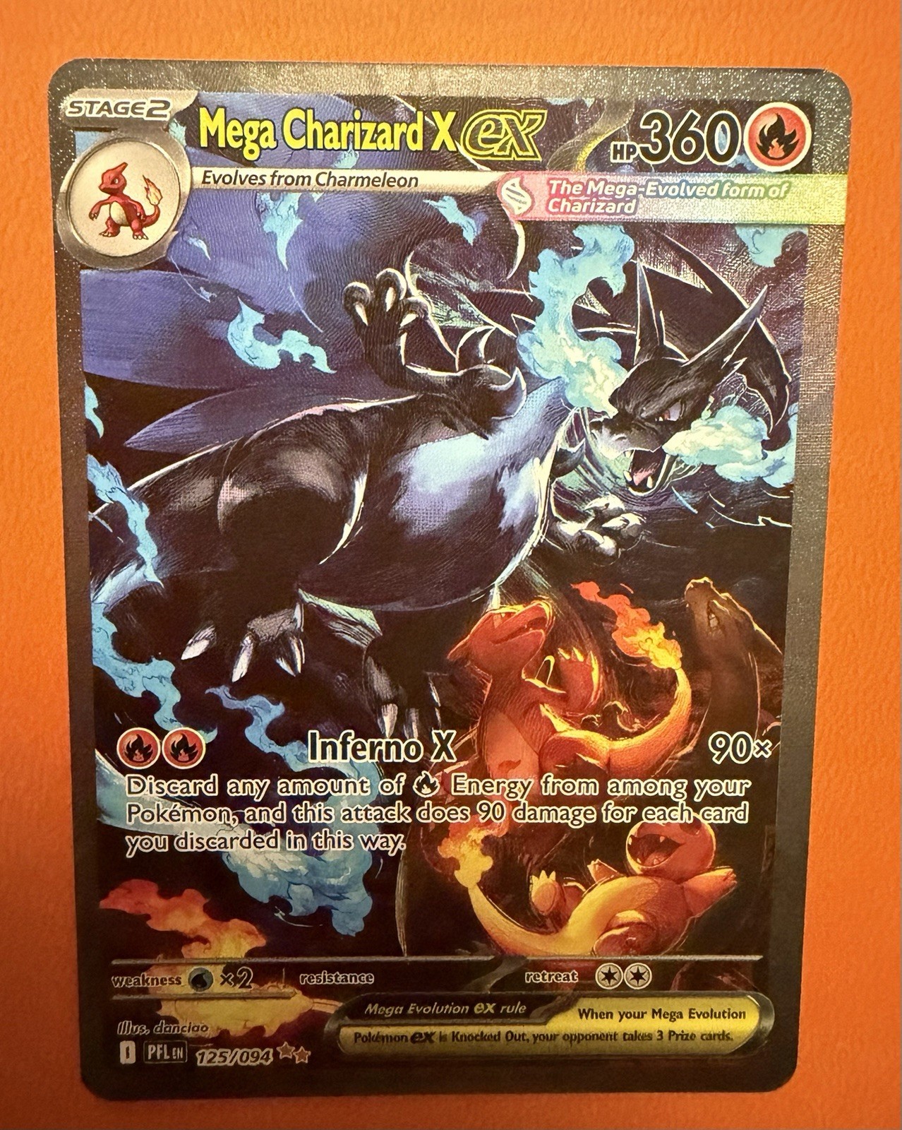 Pokémon TVG Mega Charizard X EX 125/094 PFL Plantasmal Flames SIR